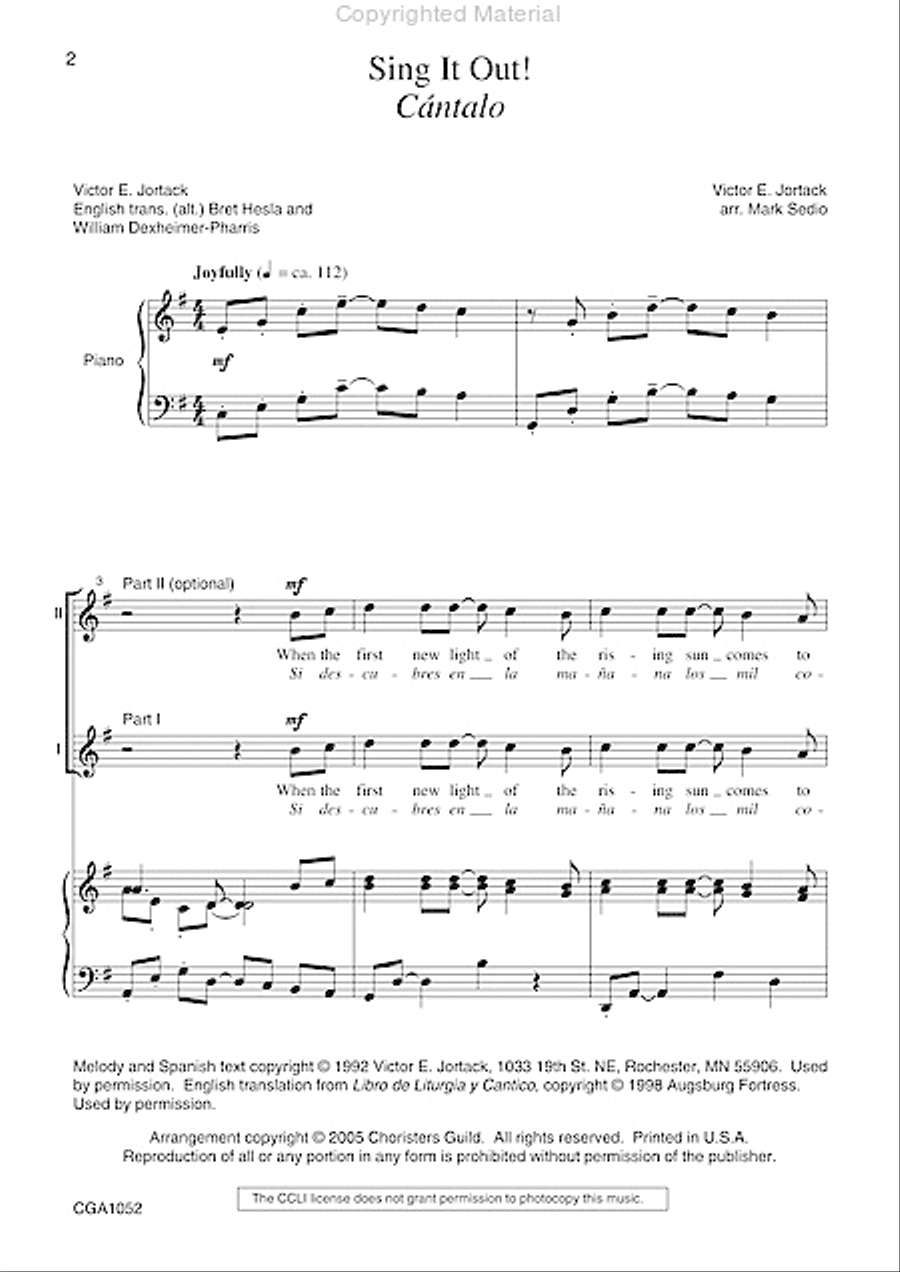 Sing It Out! (Cantalo) Unison Choir scores gallery preview page 2