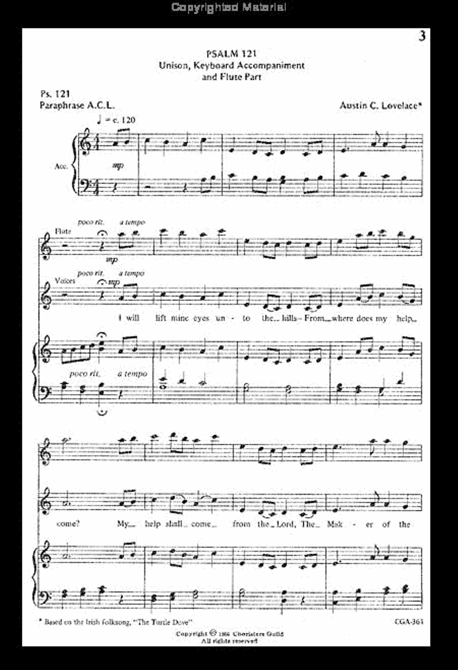 Psalm 121 Unison Choir scores gallery preview page 2