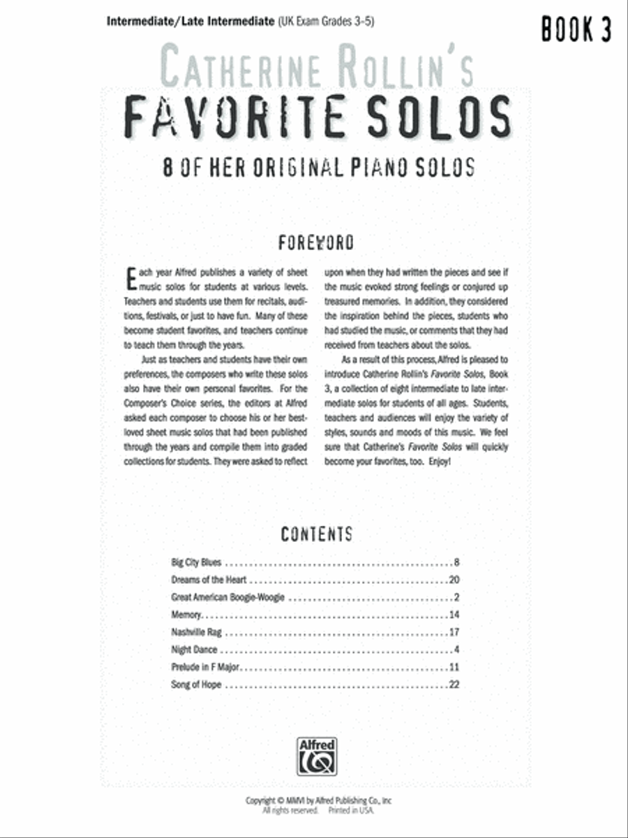 Catherine Rollin's Favorite Solos, Book 3 Piano Solo scores gallery preview page 2