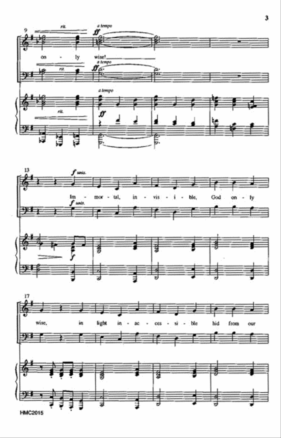 Immortal, Invisible, God Only Wise Choir scores gallery preview page 3