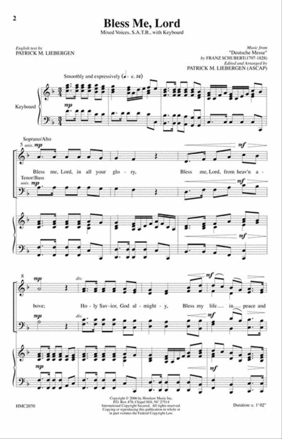 Bless Me, Lord Bless Me, Lord 4-Part scores gallery preview page 2