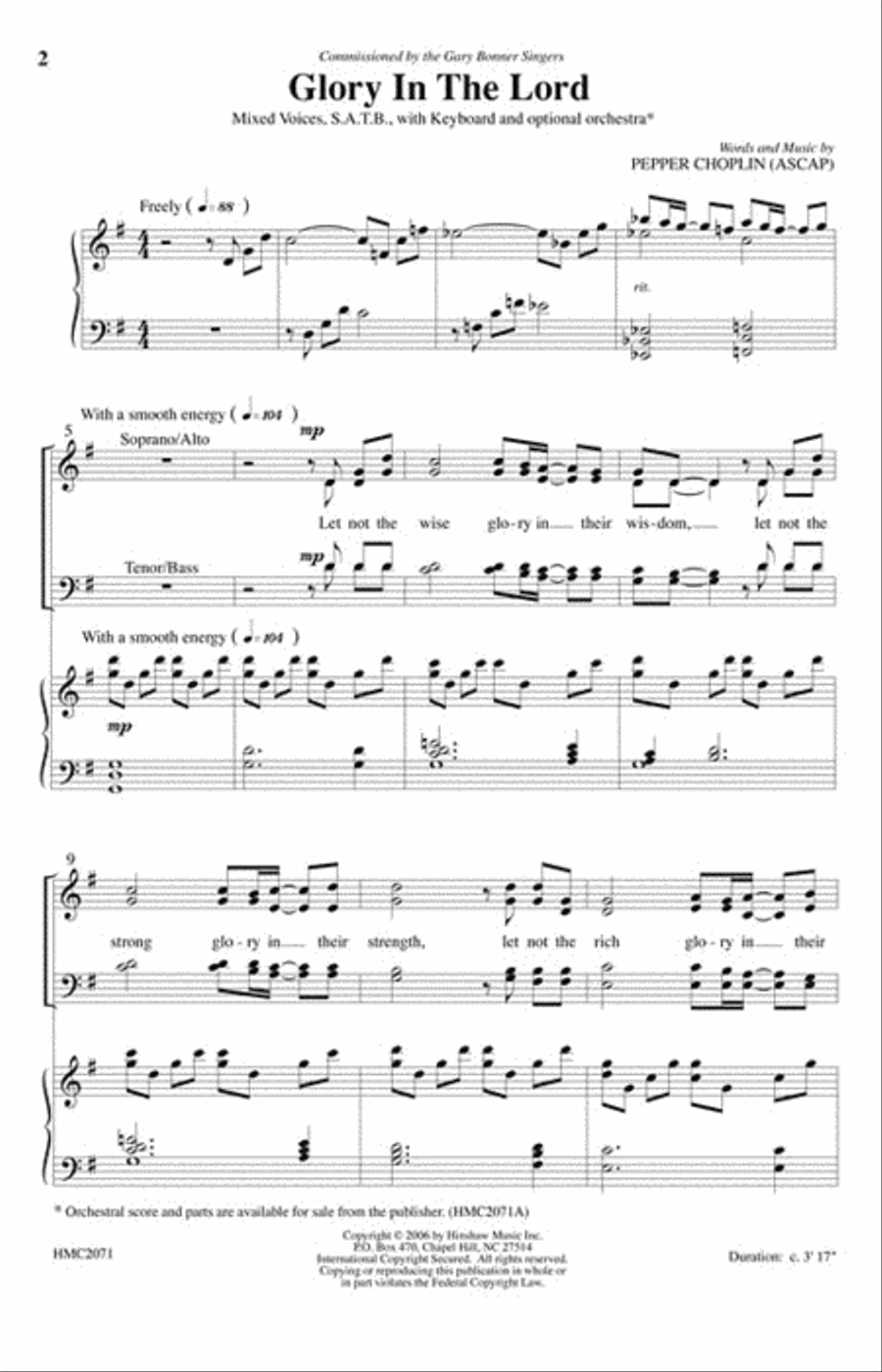 Glory in the Lord Glory in the Lord Choir scores gallery preview page 2