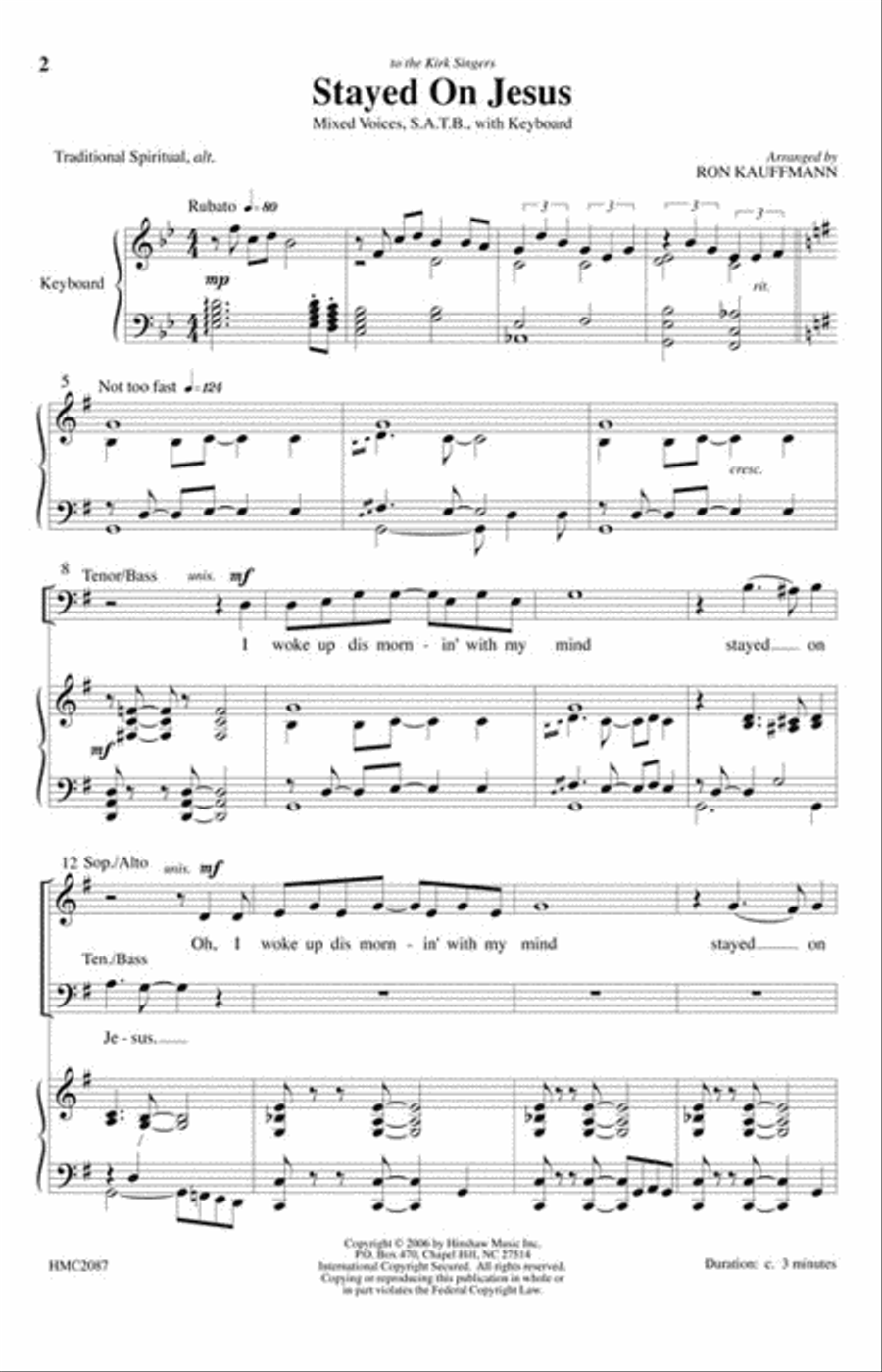 Stayed on Jesus Stayed on Jesus 4-Part scores gallery preview page 2