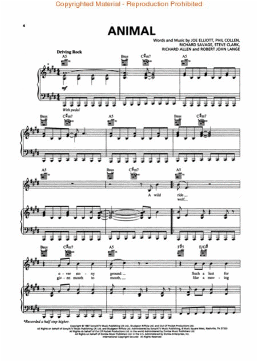 Def Leppard – Greatest Hits Piano, Vocal, Guitar scores gallery preview page 2