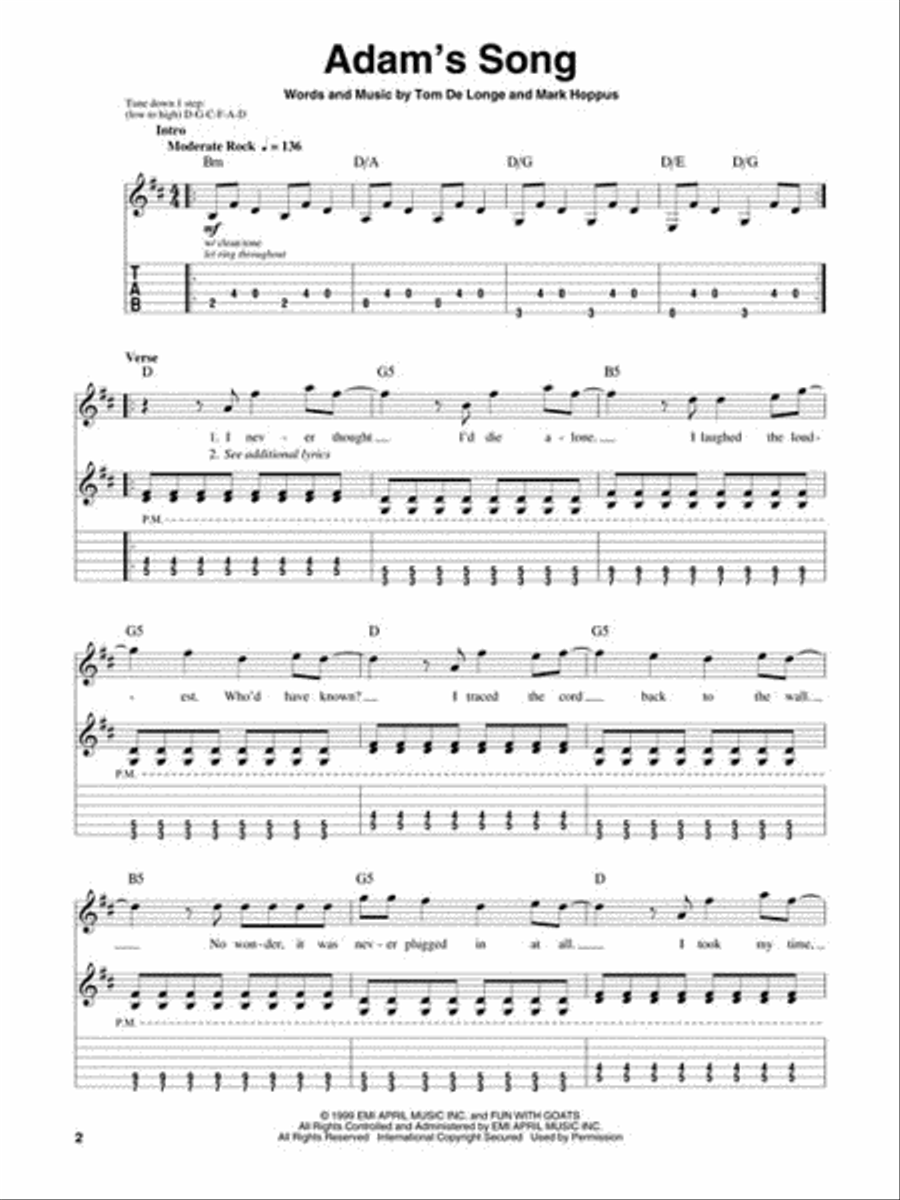 blink-182 Guitar Tablature scores gallery preview page 4