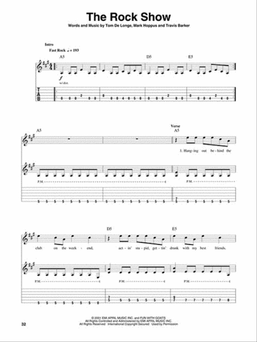 blink-182 Guitar Tablature scores gallery preview page 6
