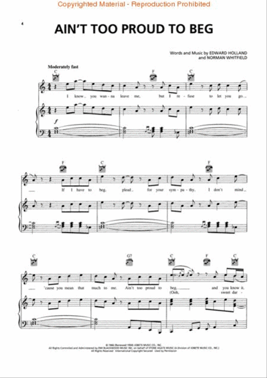The Temptations – Greatest Hits Piano, Vocal, Guitar scores gallery preview page 2