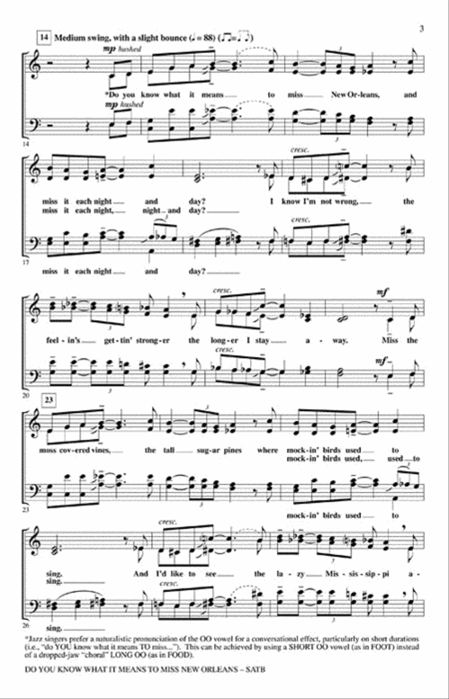 Do You Know What It Means to Miss New Orleans 4-Part scores gallery preview page 3