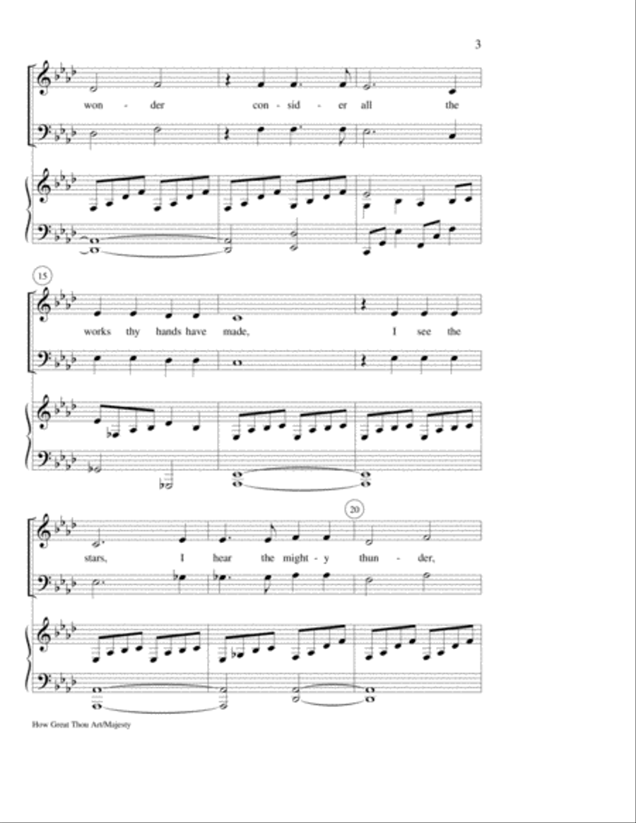 How Great Thou Art/Majesty SSA scores gallery preview page 3