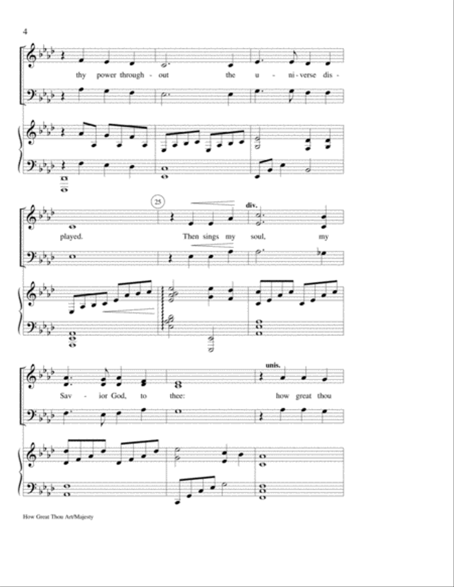 How Great Thou Art/Majesty SSA scores gallery preview page 4