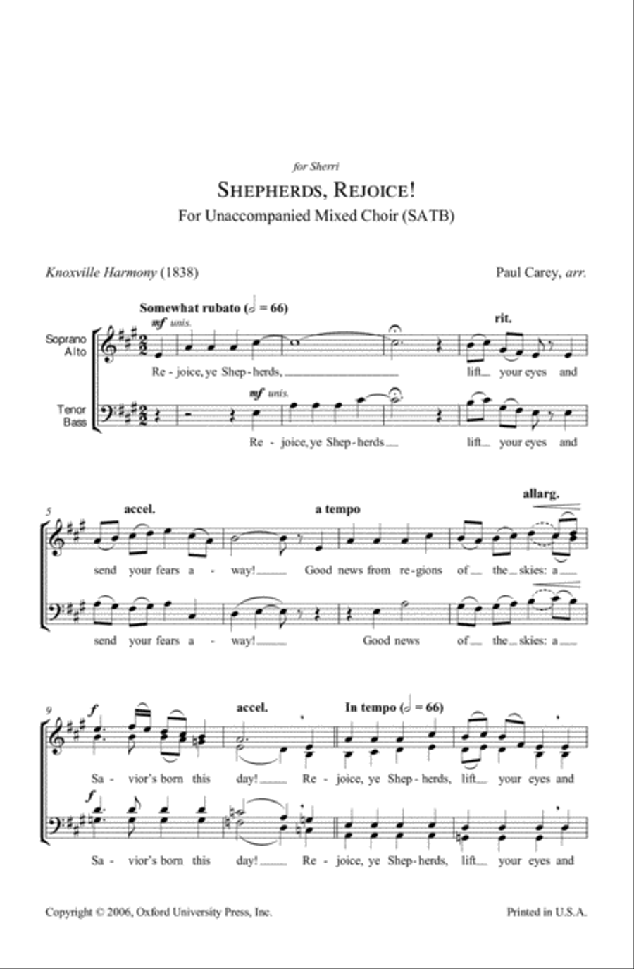 Shepherds, Rejoice! 4-Part scores gallery preview page 2
