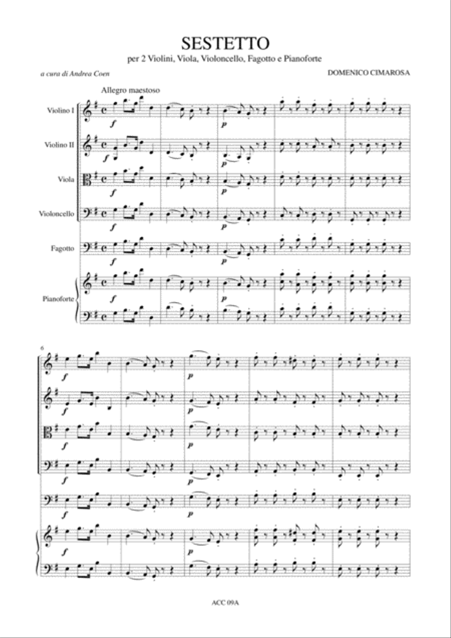 Sextet for 2 Violins, Viola, Violoncello, Bassoon and Piano Bassoon scores gallery preview page 2