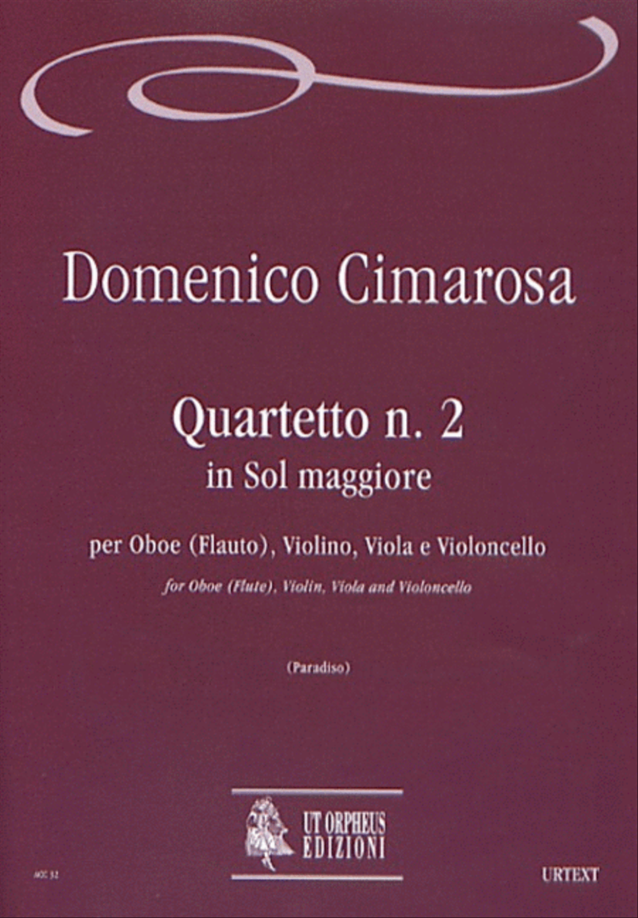 Quartet No. 2 in G Major for Oboe (Flute), Violin, Viola and Violoncello Flute scores gallery preview page 1