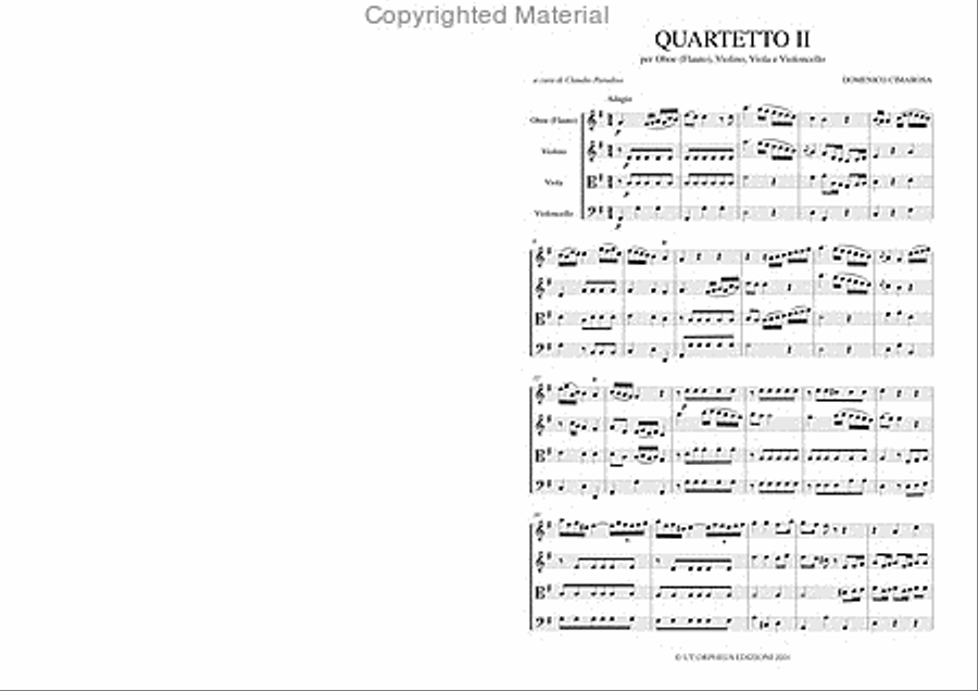 Quartet No. 2 in G Major for Oboe (Flute), Violin, Viola and Violoncello Flute scores gallery preview page 2