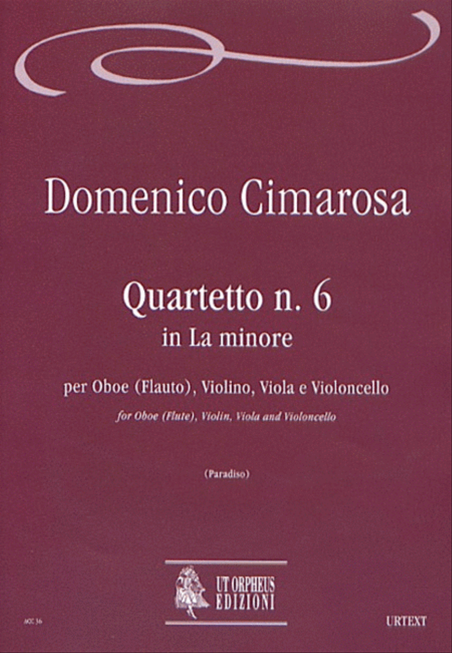 Quartet No. 6 in A Minor for Oboe (Flute), Violin, Viola and Violoncello Flute scores gallery preview page 1