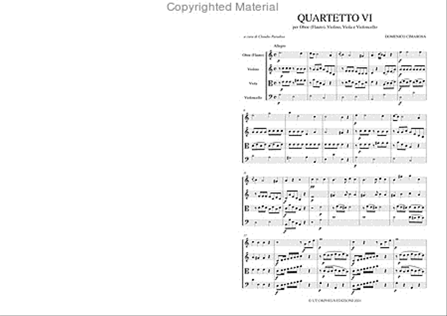 Quartet No. 6 in A Minor for Oboe (Flute), Violin, Viola and Violoncello Flute scores gallery preview page 2