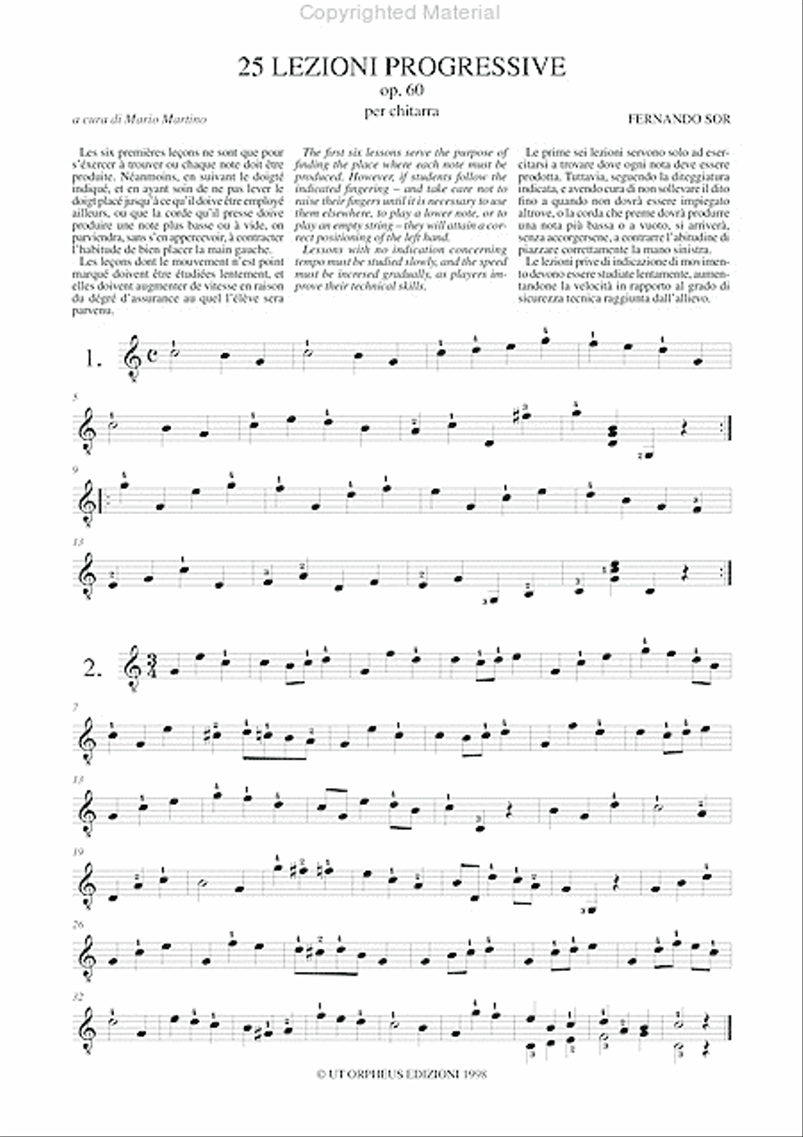 25 Progressive Lessons Op. 60 for Guitar Acoustic Guitar scores gallery preview page 2