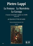 La Fontana, La Marteletta, La Cazzaga. 3 Instrumental four-part Canzonas (Venezia 1616) for 4 Viols