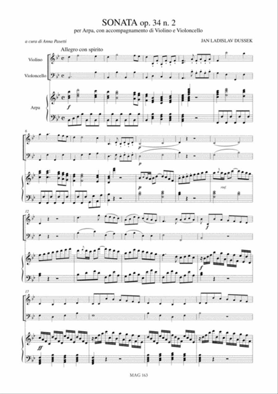 Sonata Op. 34 No. 2 for Harp, Violin and Violoncello Harp scores gallery preview page 2