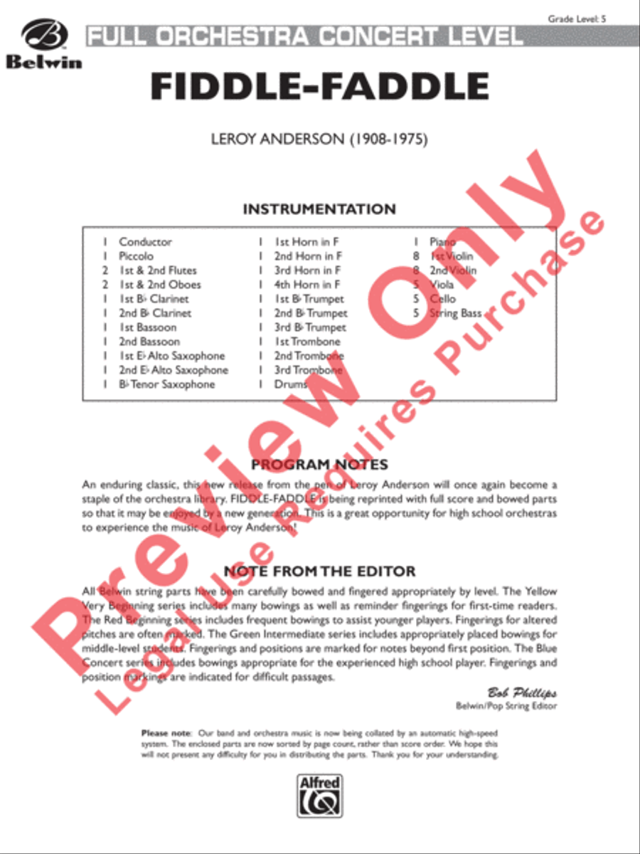 Fiddle-Faddle Fiddle-Faddle Full Orchestra scores gallery preview page 2