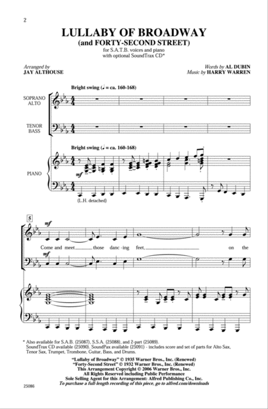 Lullaby of Broadway (and Forty-Second Street) 4-Part scores gallery preview page 2