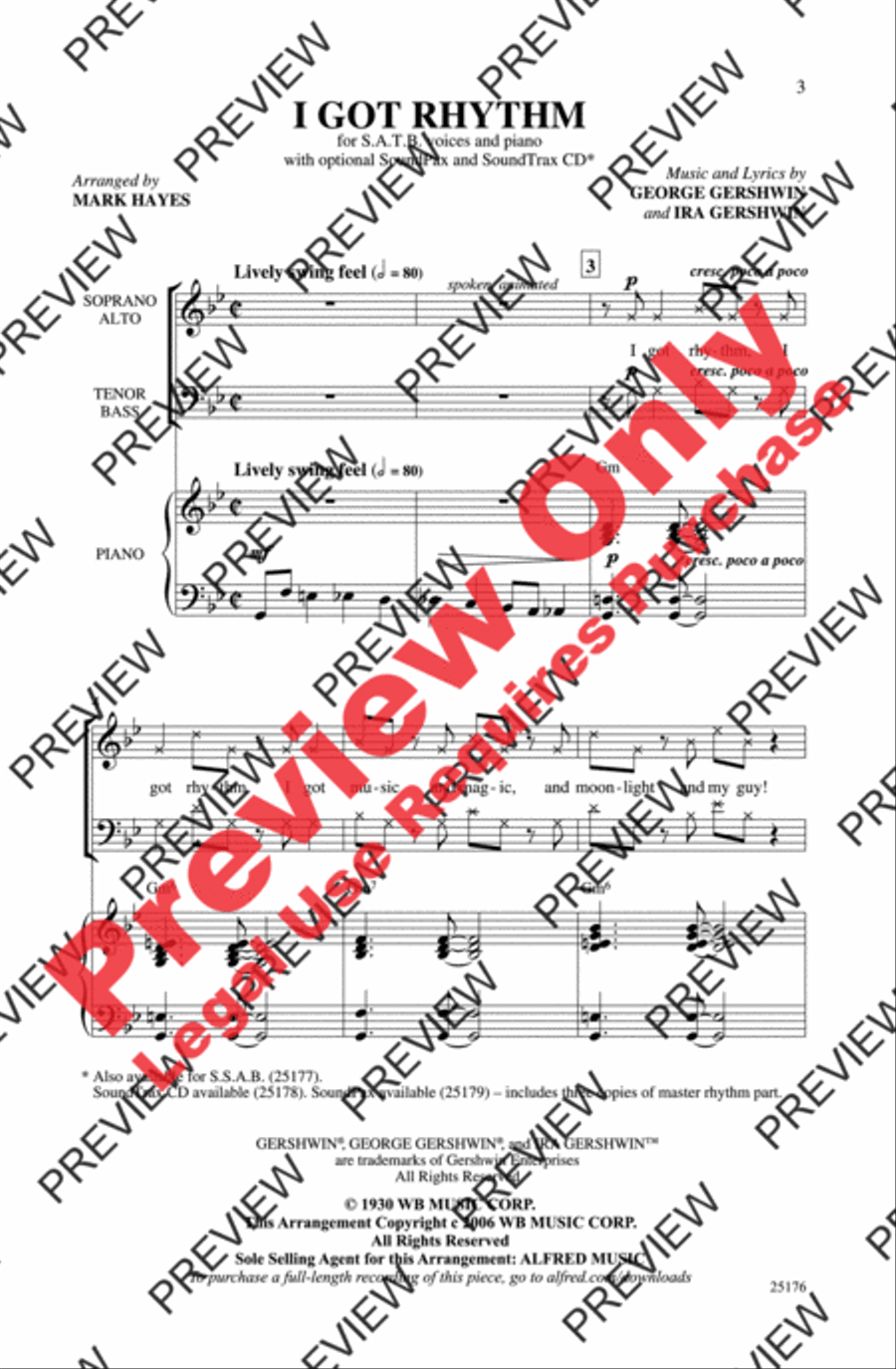 I Got Rhythm I Got Rhythm 4-Part scores gallery preview page 2