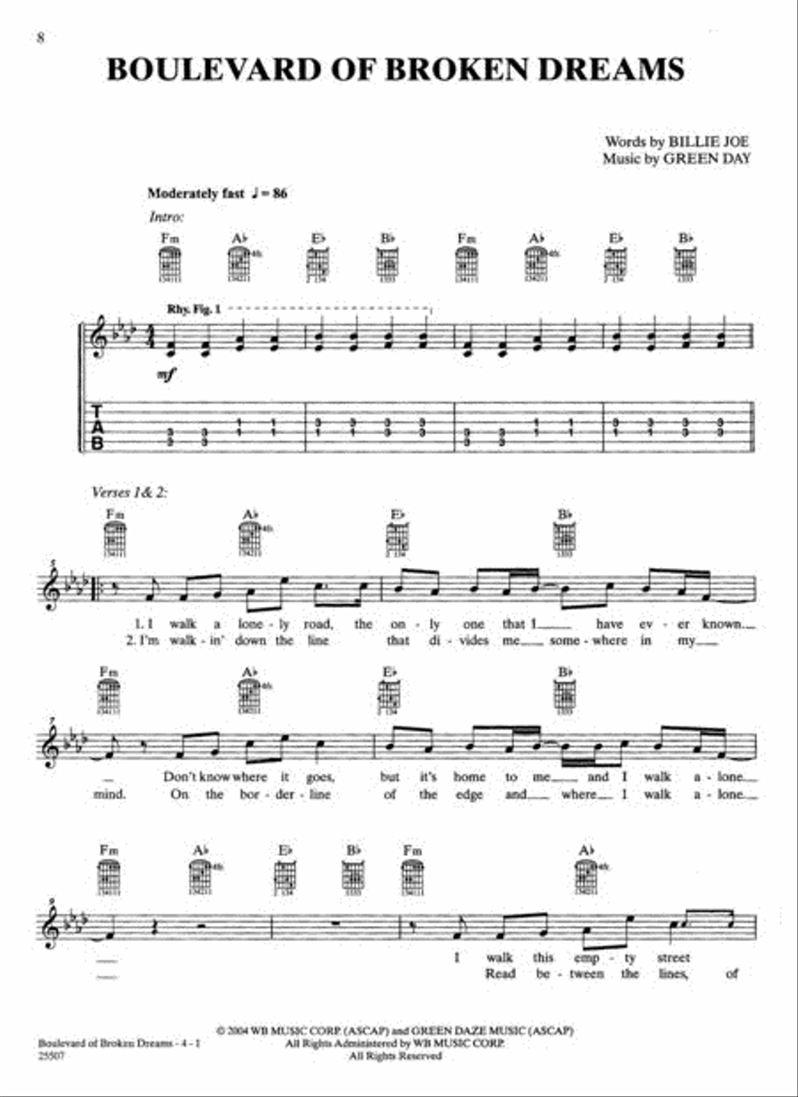 Green Day – Easy Guitar Anthology Electric Guitar scores gallery preview page 2