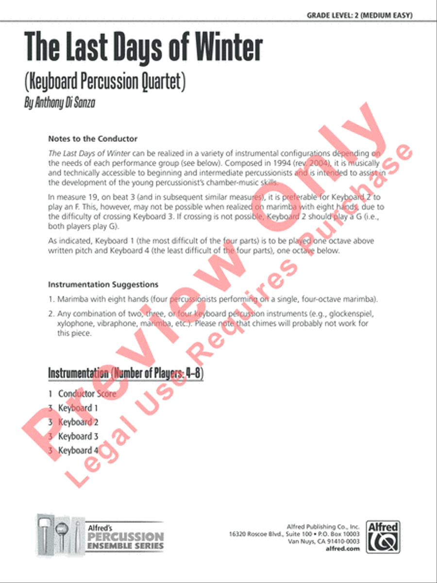 The Last Days of Winter The Last Days of Winter Percussion scores gallery preview page 2