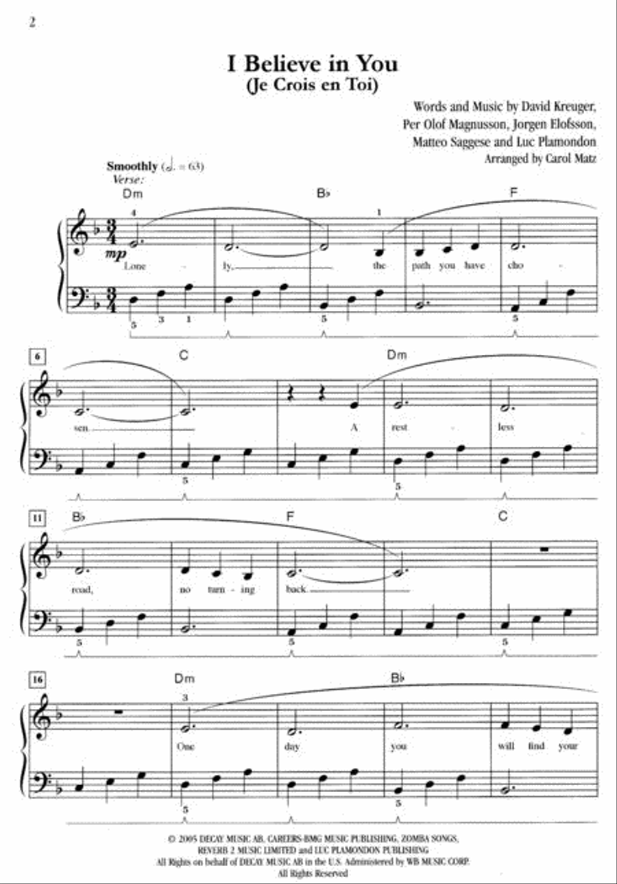 I Believe in You Voice Solo scores gallery preview page 2