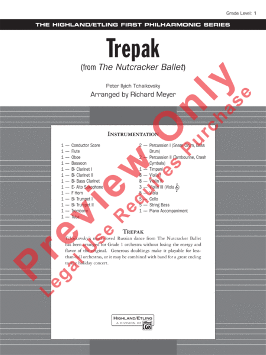 Trepak from The Nutcracker Ballet Full Orchestra scores gallery preview page 2