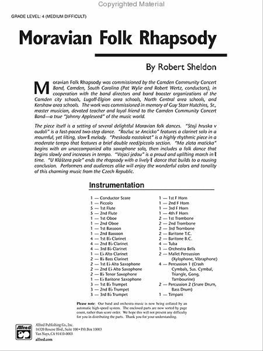 Moravian Folk Rhapsody Moravian Folk Rhapsody Concert Band scores gallery preview page 54