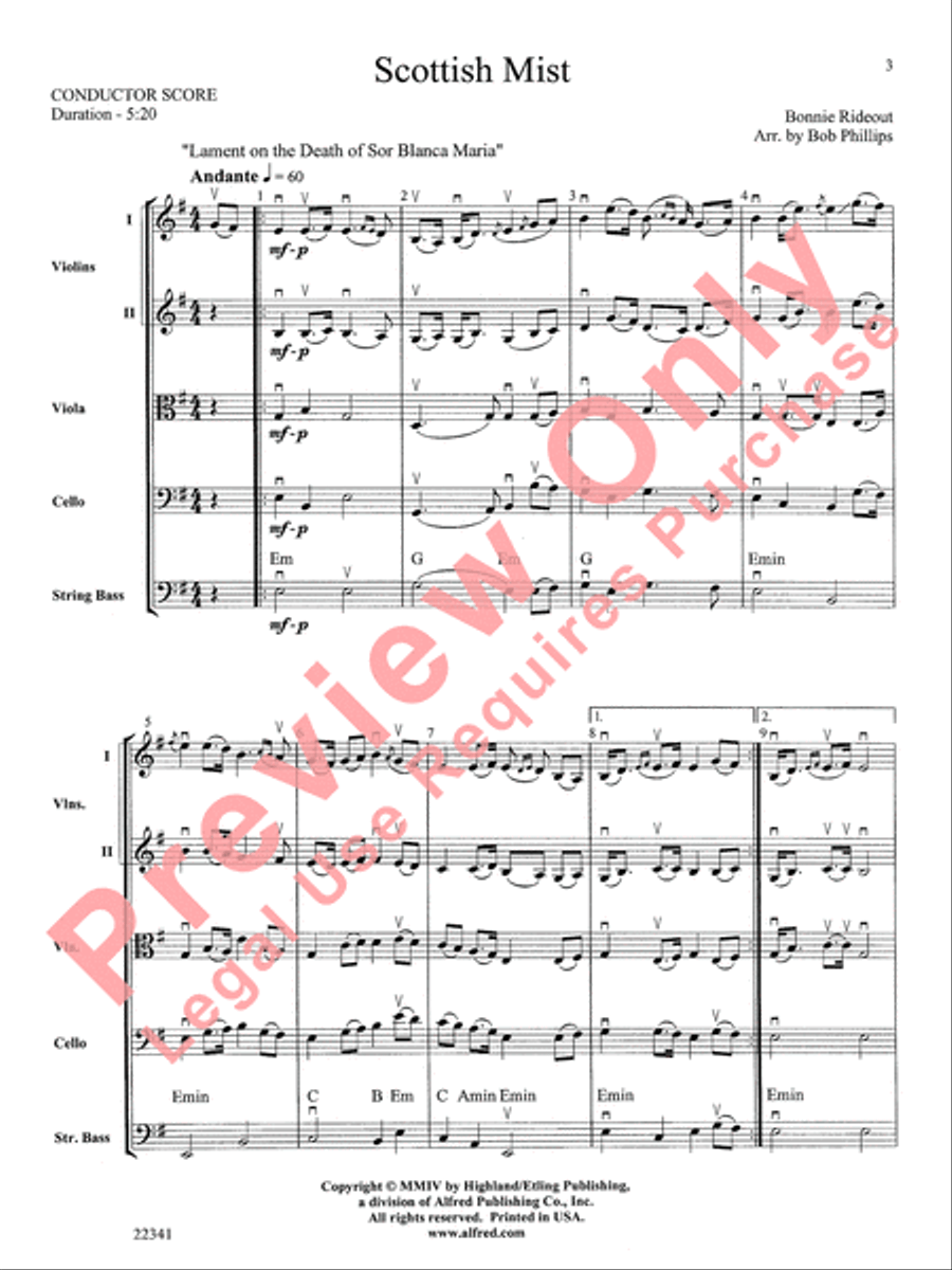 Scottish Mist Scottish Mist String Orchestra scores gallery preview page 4