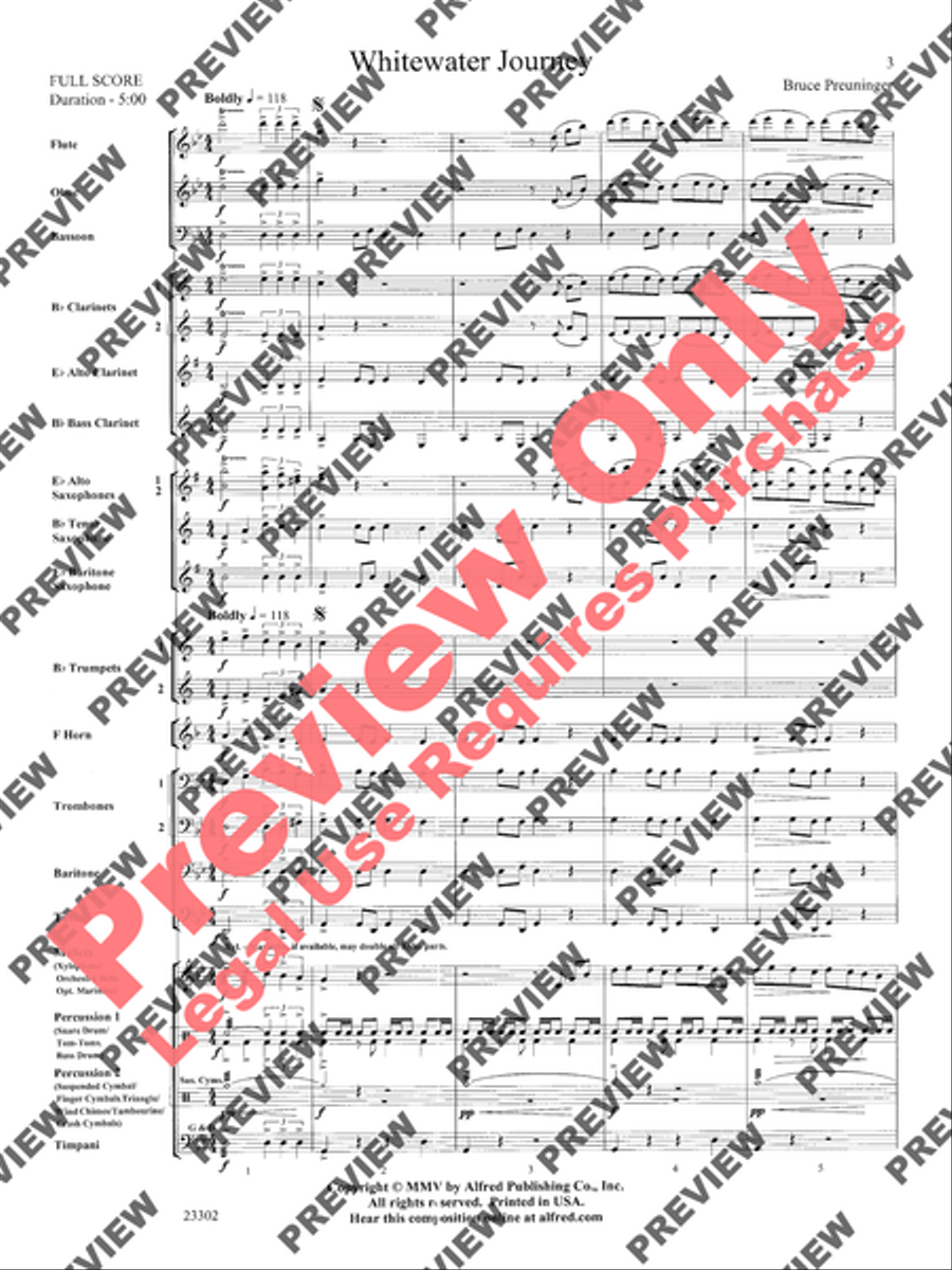 White Water Journey White Water Journey Concert Band scores gallery preview page 14