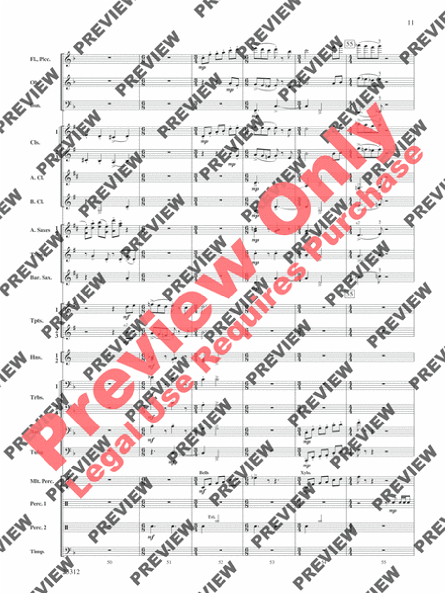 Three Miniatures for Winds and Percussion Concert Band scores gallery preview page 12