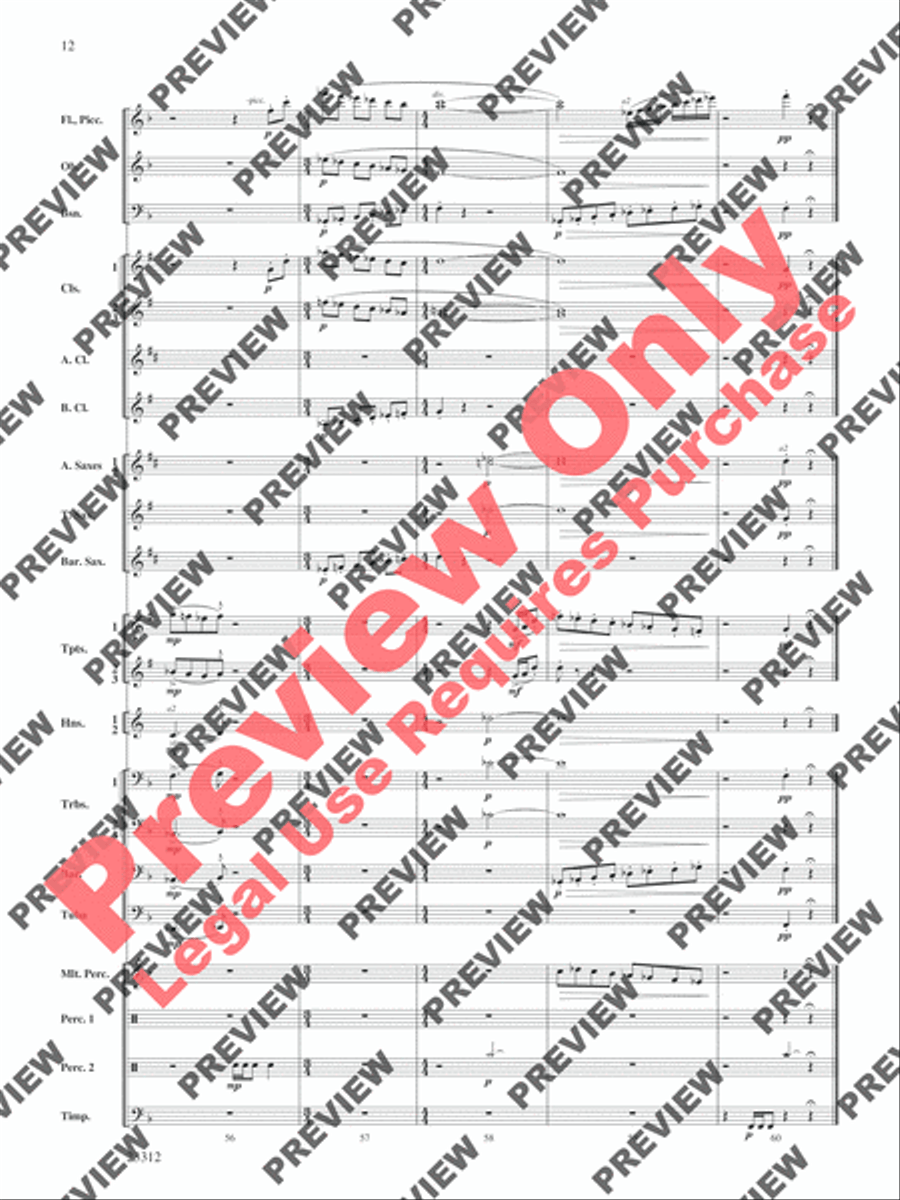 Three Miniatures for Winds and Percussion Concert Band scores gallery preview page 13