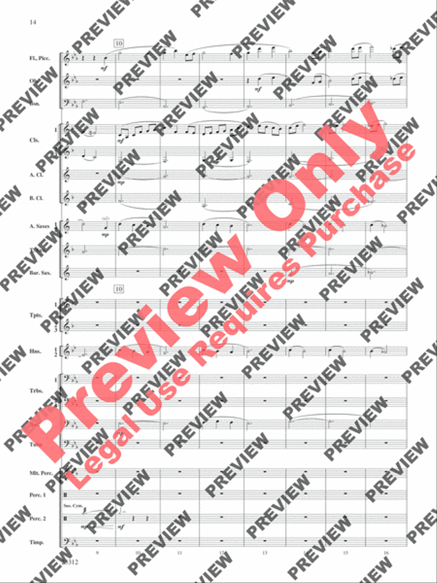 Three Miniatures for Winds and Percussion Concert Band scores gallery preview page 15