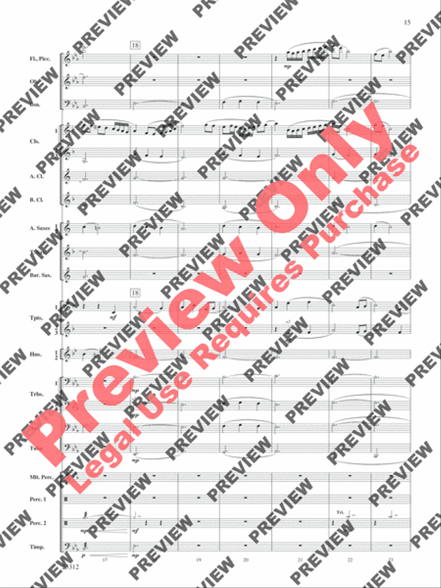 Three Miniatures for Winds and Percussion Concert Band scores gallery preview page 16