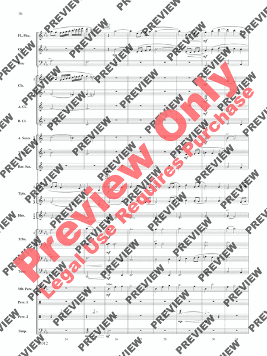 Three Miniatures for Winds and Percussion Concert Band scores gallery preview page 17