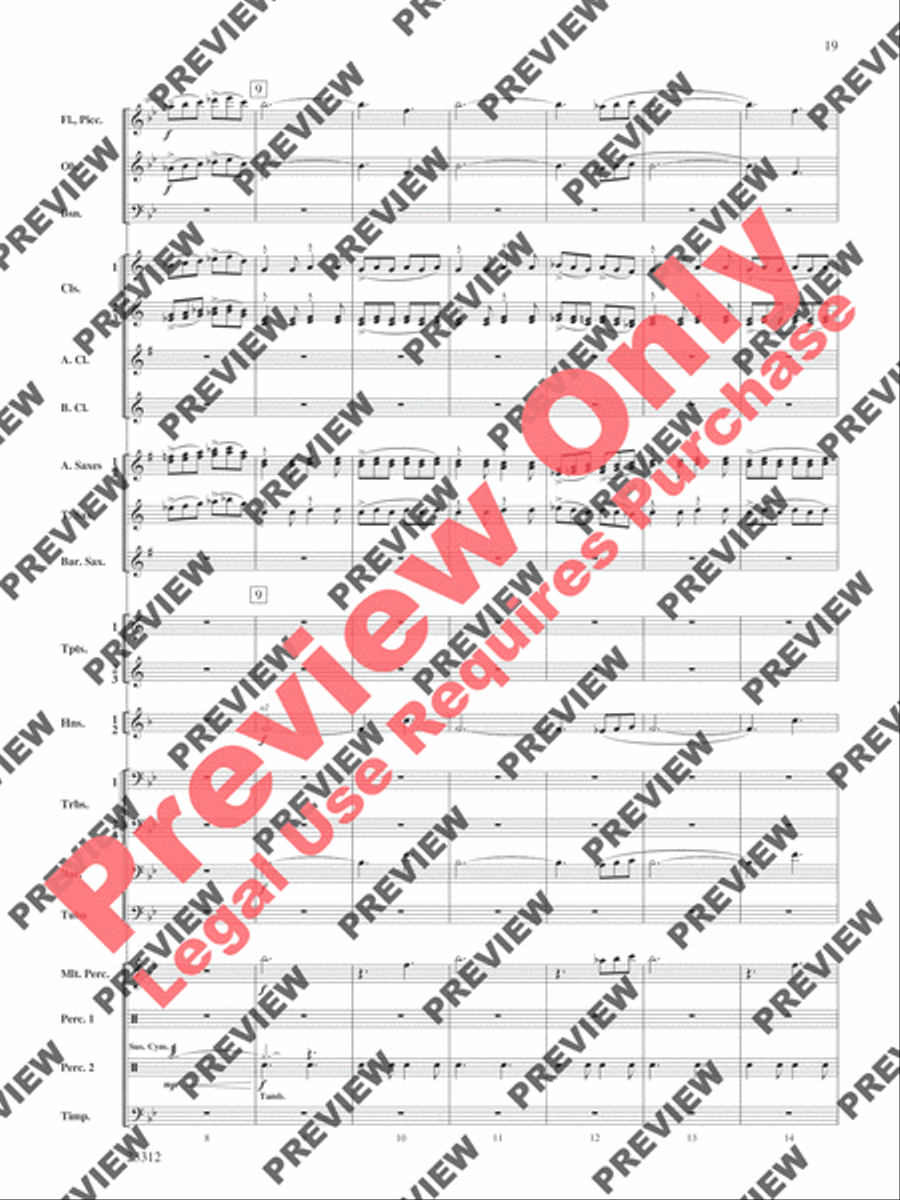 Three Miniatures for Winds and Percussion Concert Band scores gallery preview page 20
