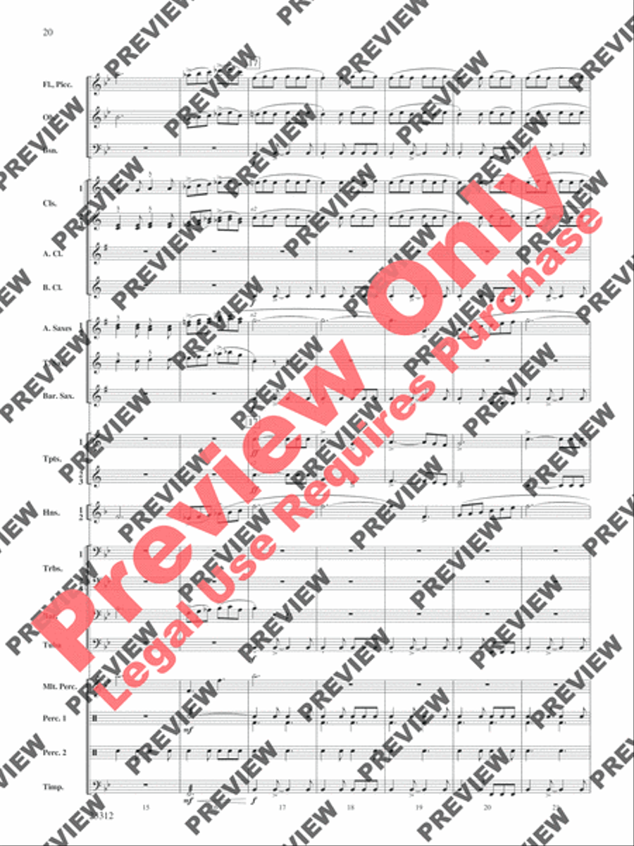 Three Miniatures for Winds and Percussion Concert Band scores gallery preview page 21