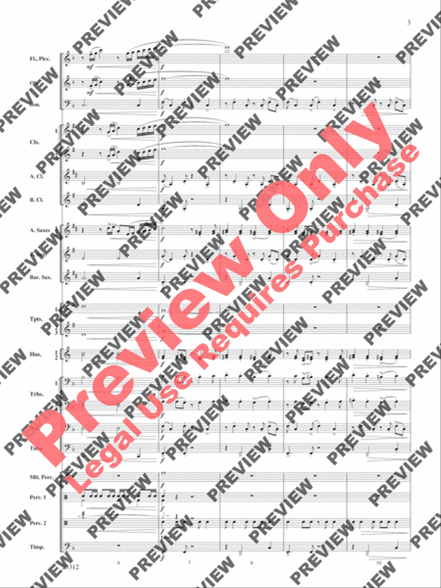 Three Miniatures for Winds and Percussion Concert Band scores gallery preview page 4