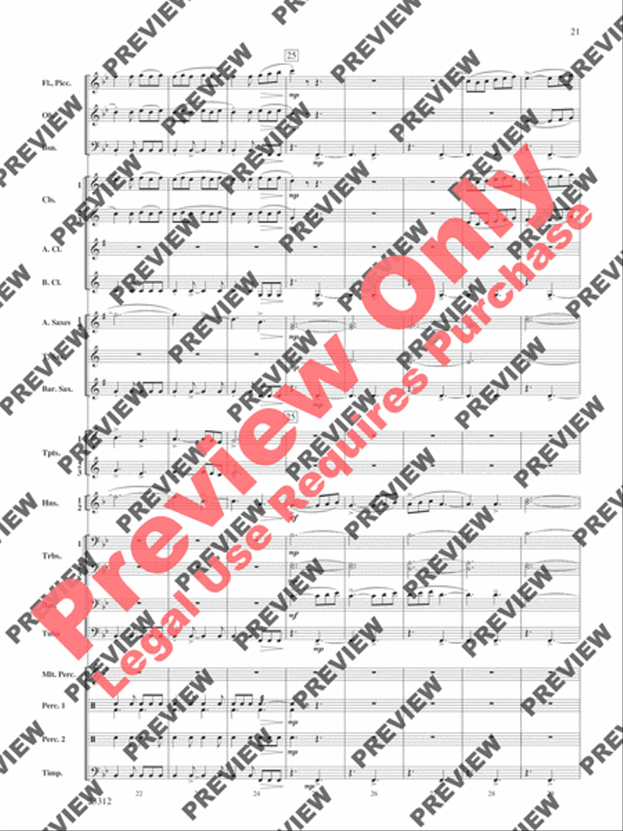 Three Miniatures for Winds and Percussion Concert Band scores gallery preview page 22