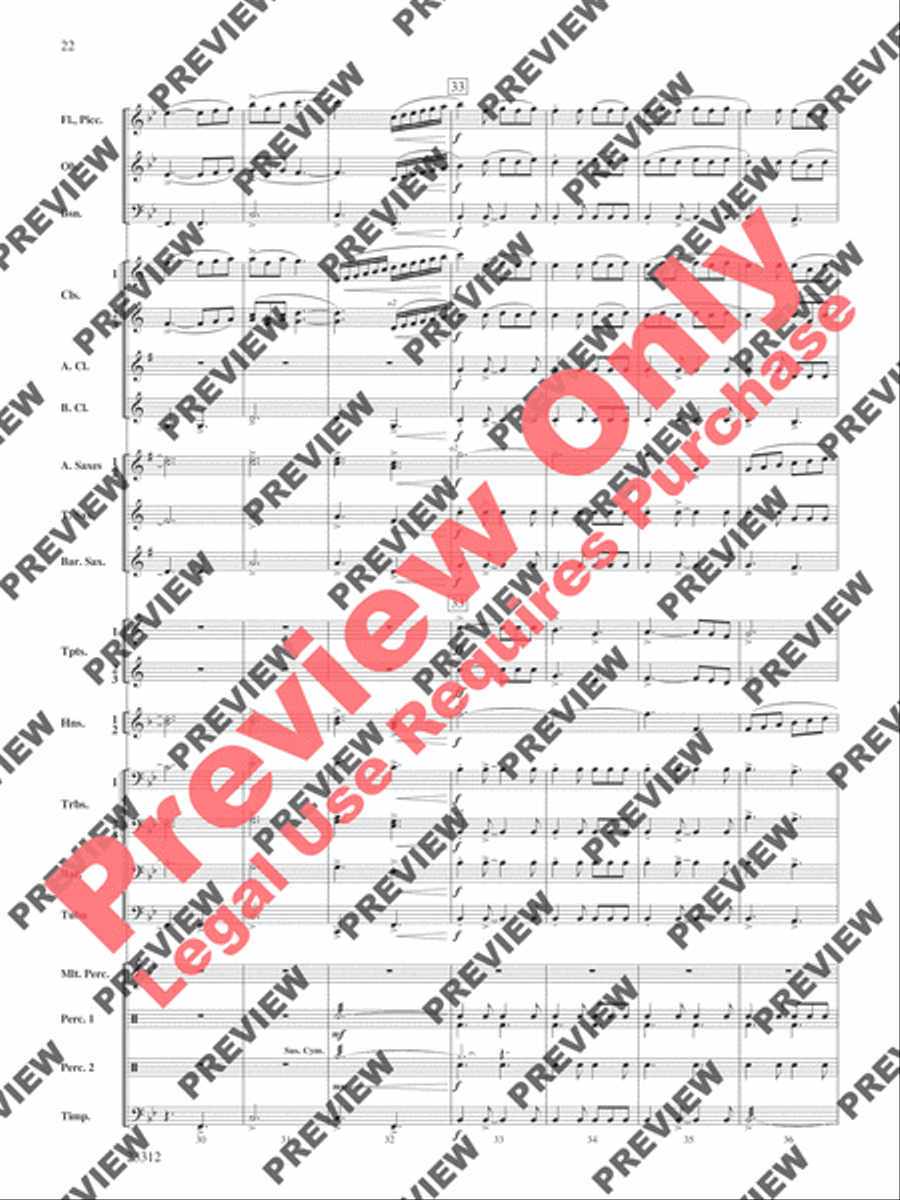 Three Miniatures for Winds and Percussion Concert Band scores gallery preview page 23