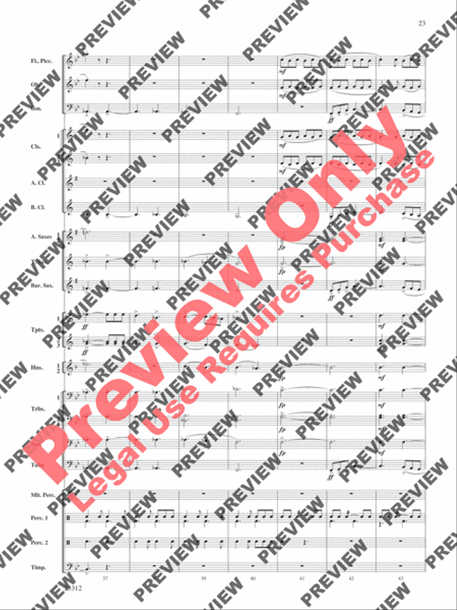 Three Miniatures for Winds and Percussion Concert Band scores gallery preview page 24