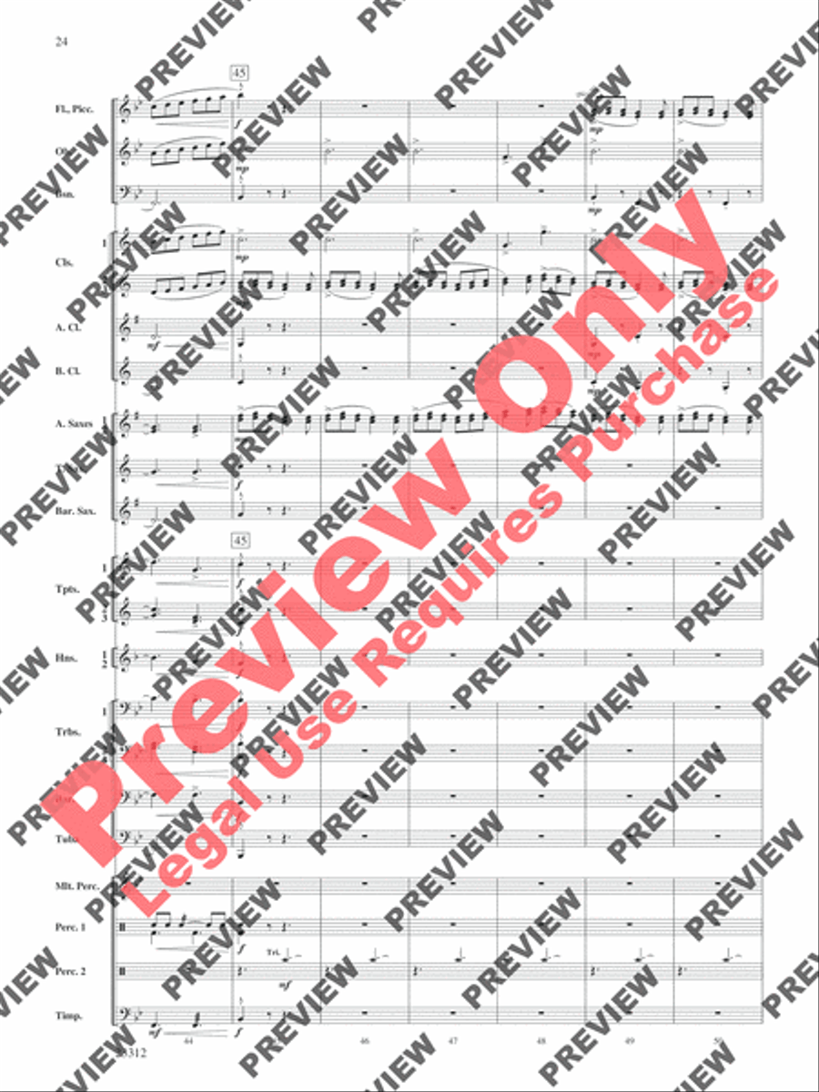 Three Miniatures for Winds and Percussion Concert Band scores gallery preview page 25
