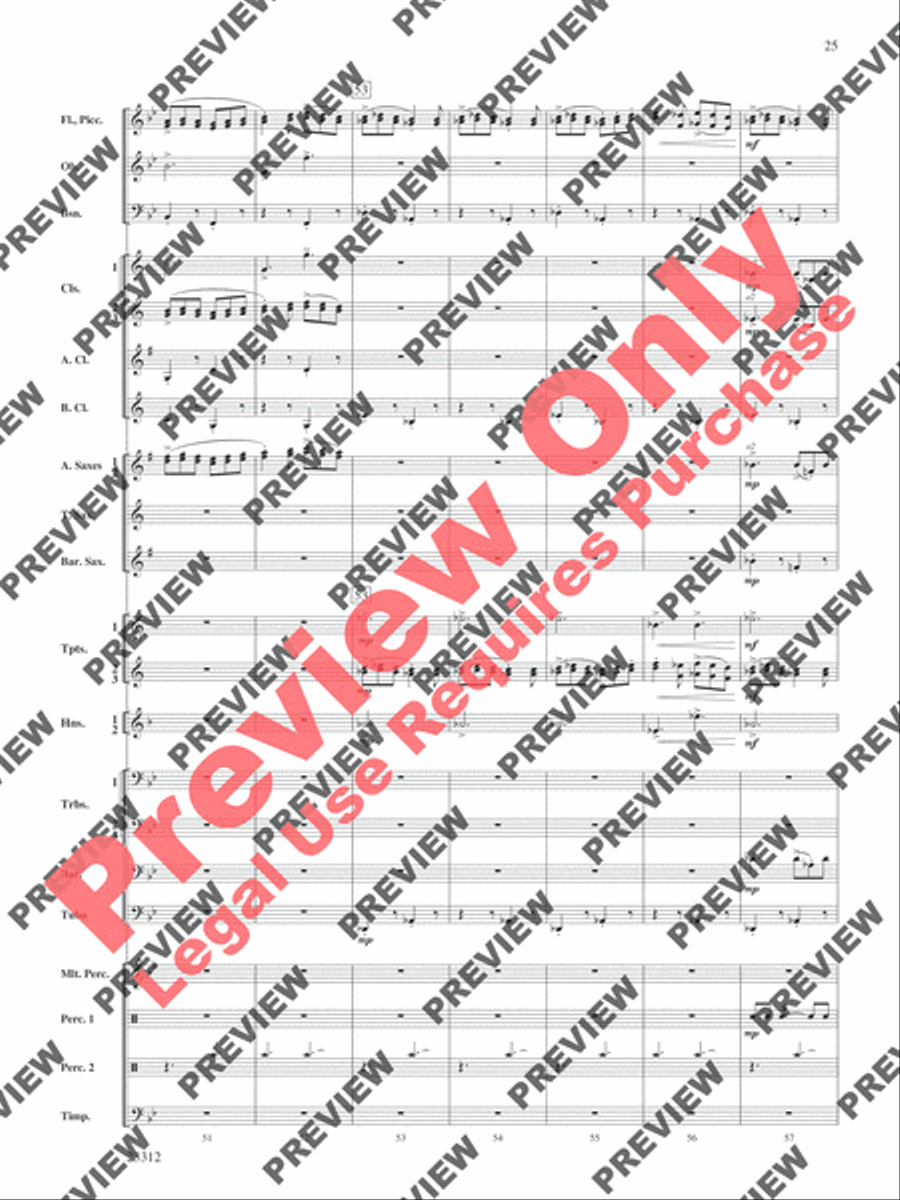 Three Miniatures for Winds and Percussion Concert Band scores gallery preview page 26