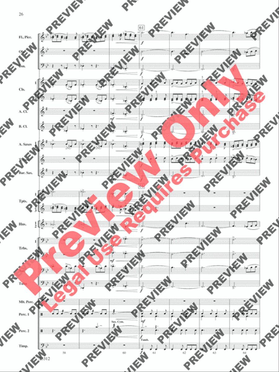 Three Miniatures for Winds and Percussion Concert Band scores gallery preview page 27