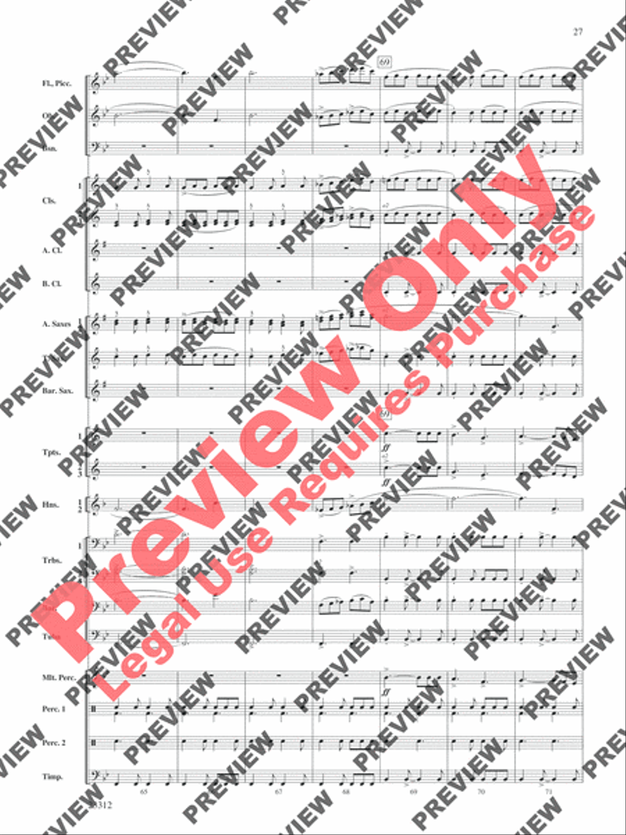 Three Miniatures for Winds and Percussion Concert Band scores gallery preview page 28