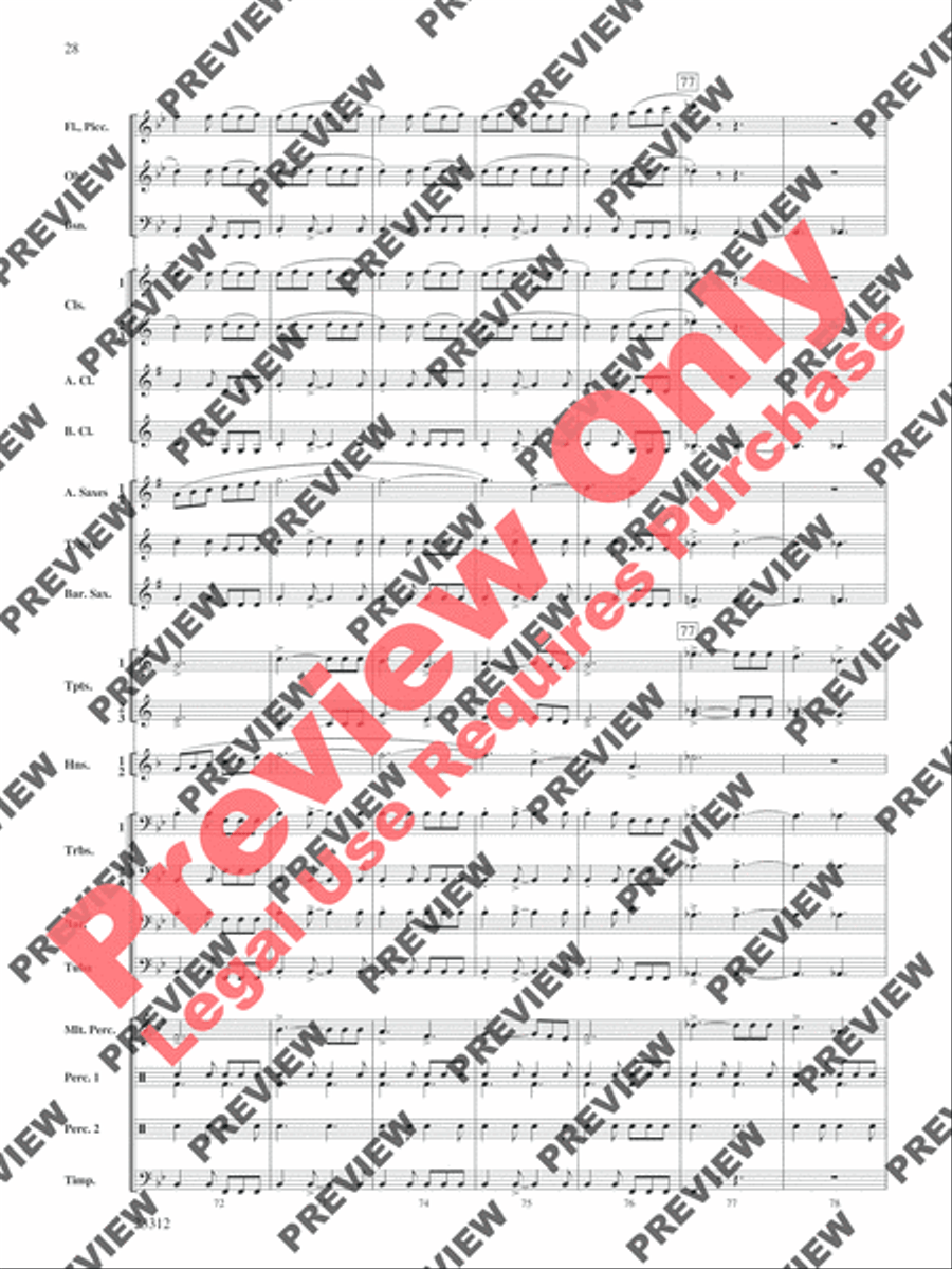Three Miniatures for Winds and Percussion Concert Band scores gallery preview page 29