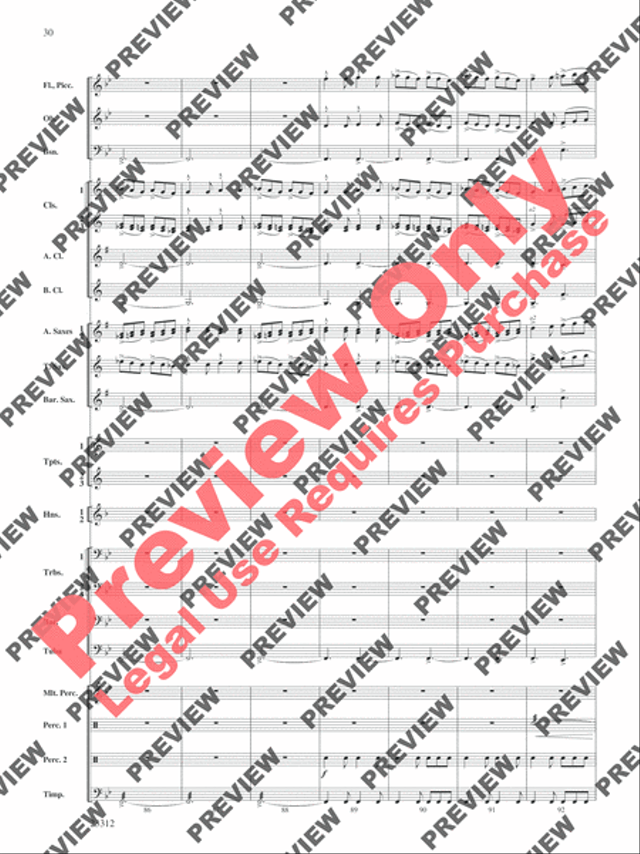 Three Miniatures for Winds and Percussion Concert Band scores gallery preview page 31